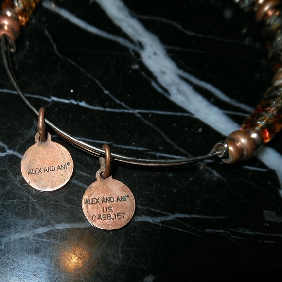 Alex And Ani Bracelet Copper Glass Beads Charms - Picture 5 of 5